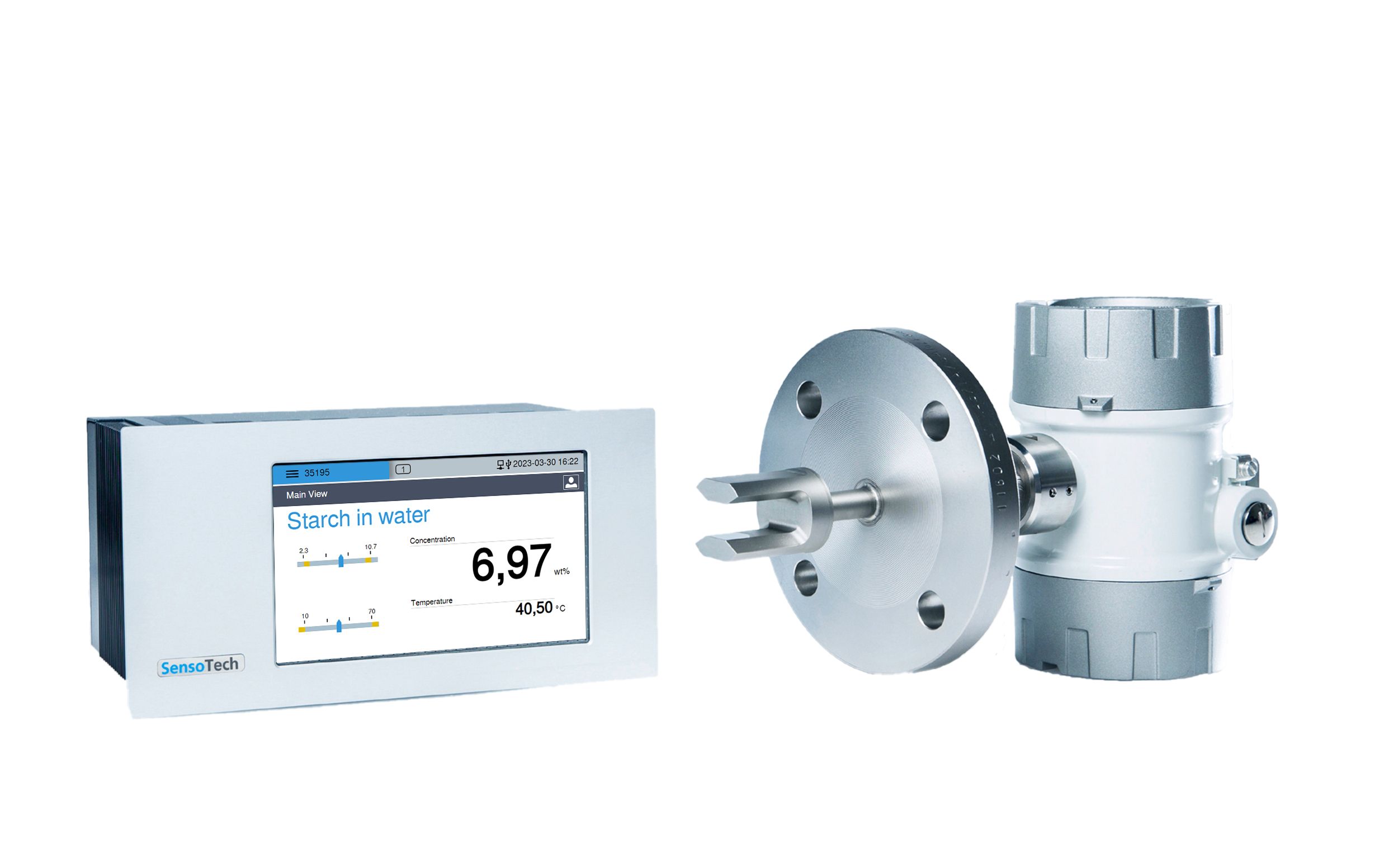 LiquiSonic measuring devices sensor + controller strength in water strength measurement