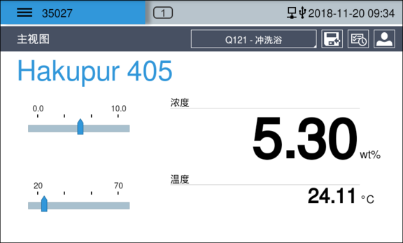 Measuring point - main view Hakupur Controller Liquisonic