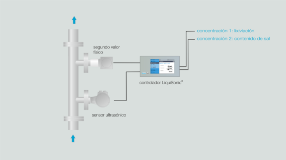 Instalación de LiquiSonic® para la medición de la concentración