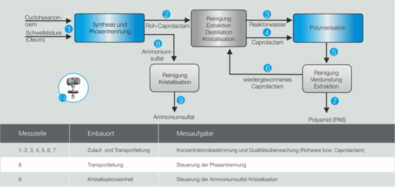 Application example caprolactam production Liquisonic