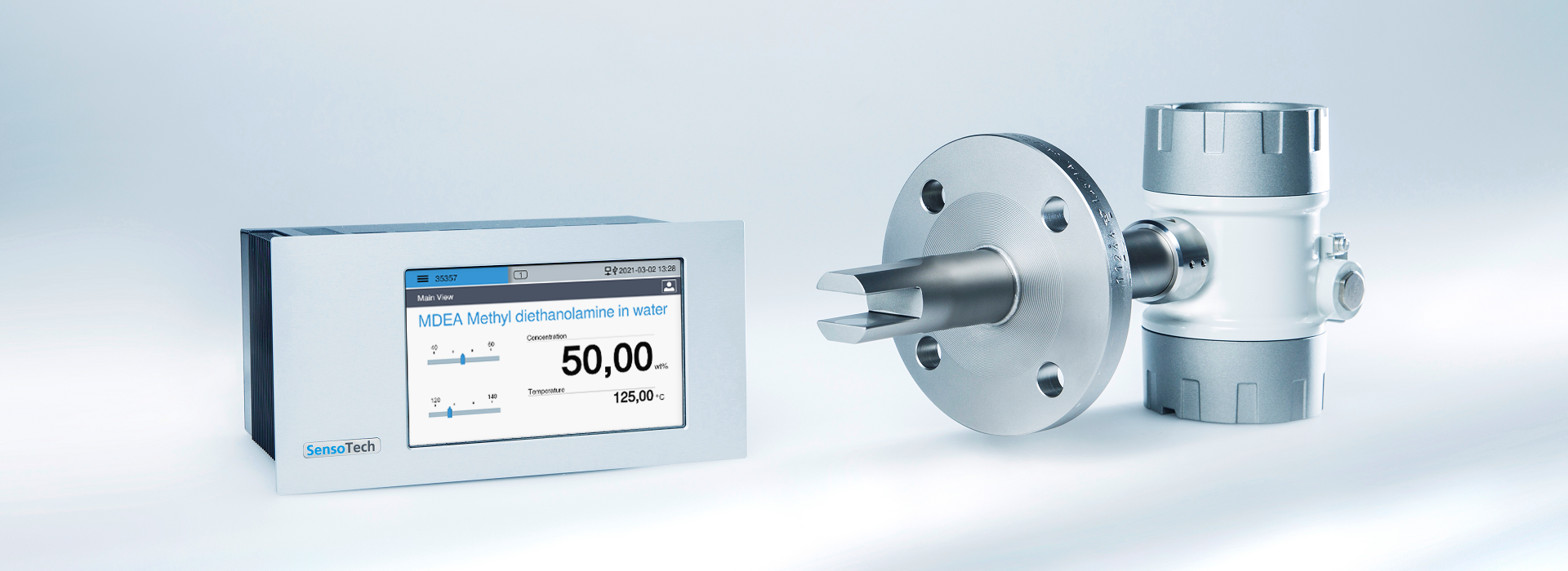 MDEA in water measurement on the LiquiSonic measuring device from SensoTech