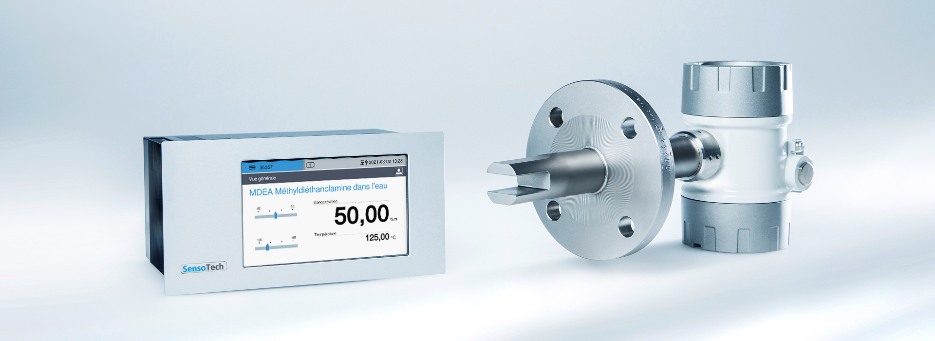 MDEA en mesure d'eau sur l'appareil de mesure LiquiSonic de SensoTech